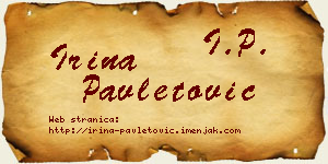Irina Pavletović vizit kartica